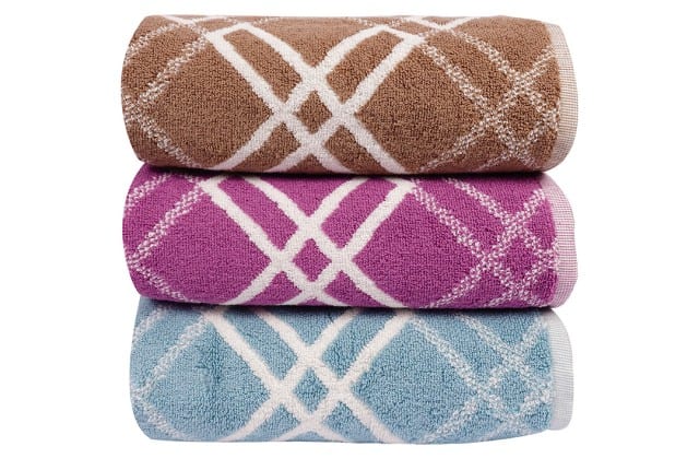 Hobby Cotton Towel Set 3 Pcs ( 70 X 140 ) - L.Blue & Purple & Brown