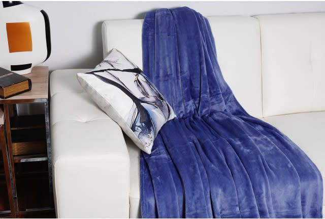 Valentini Flannel Blanket - Single Blue