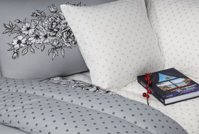 Florina Turkish Cotton Comforter Set 7 PCS - King Grey
