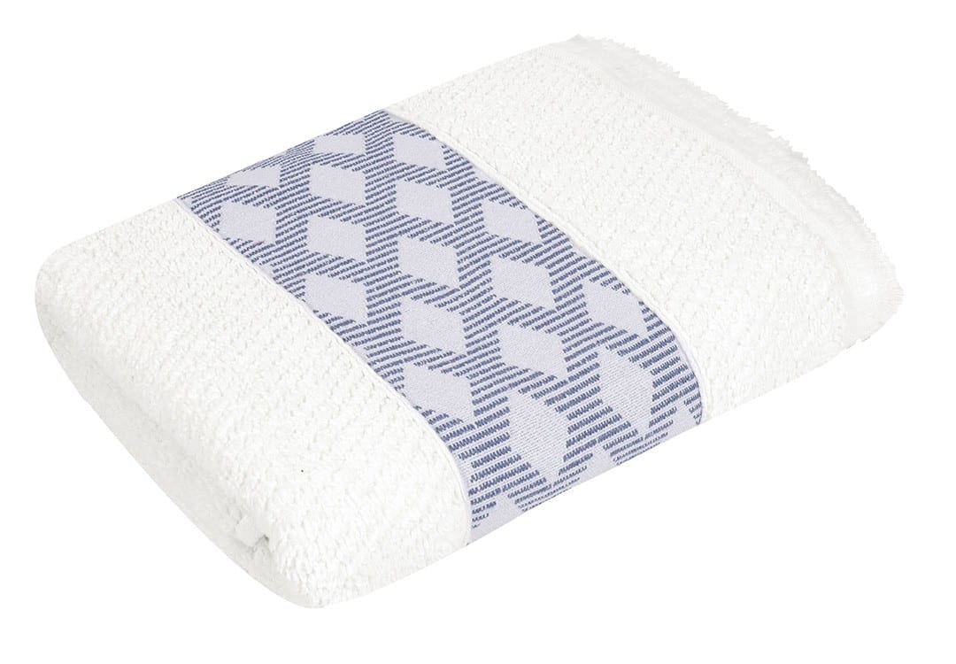 Hobby Cotton Towel 1 PC ( 50 x 90 ) - White & Blue