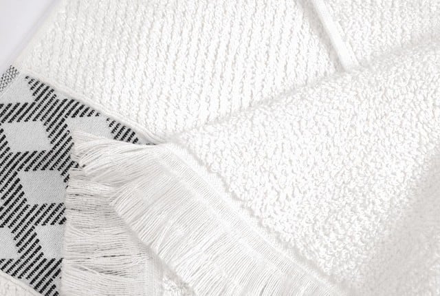 Hobby Cotton Towel 1 PC ( 50 x 90 ) - White & Black