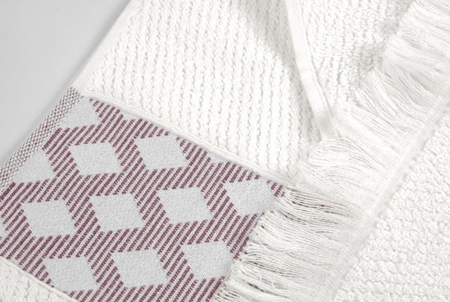 Hobby Cotton Towel 1 PC ( 50 x 90 ) - White & Purple