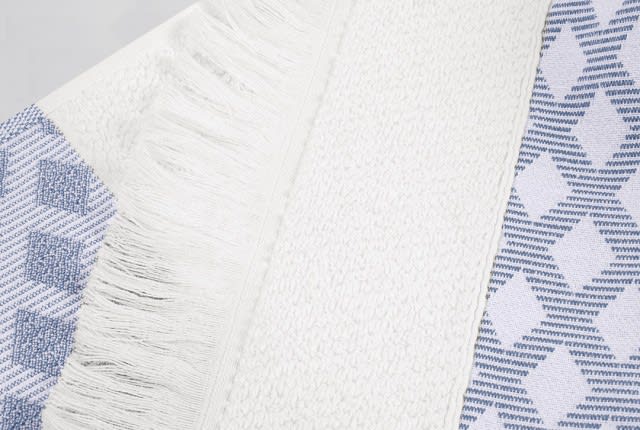 Hobby Cotton Towel 1 PC ( 70 x 140 ) - White & Blue