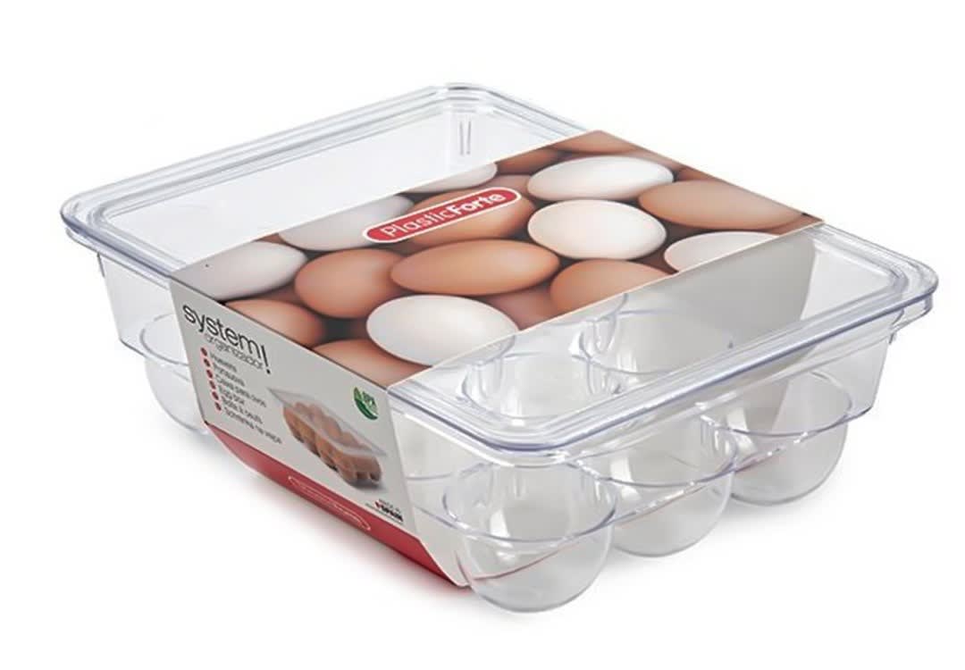 صندوق بلاستيك لتخزين البيض - شفاف