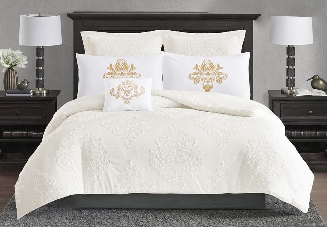 Aseel Comforter Set 4 PCS - Single L.Cream