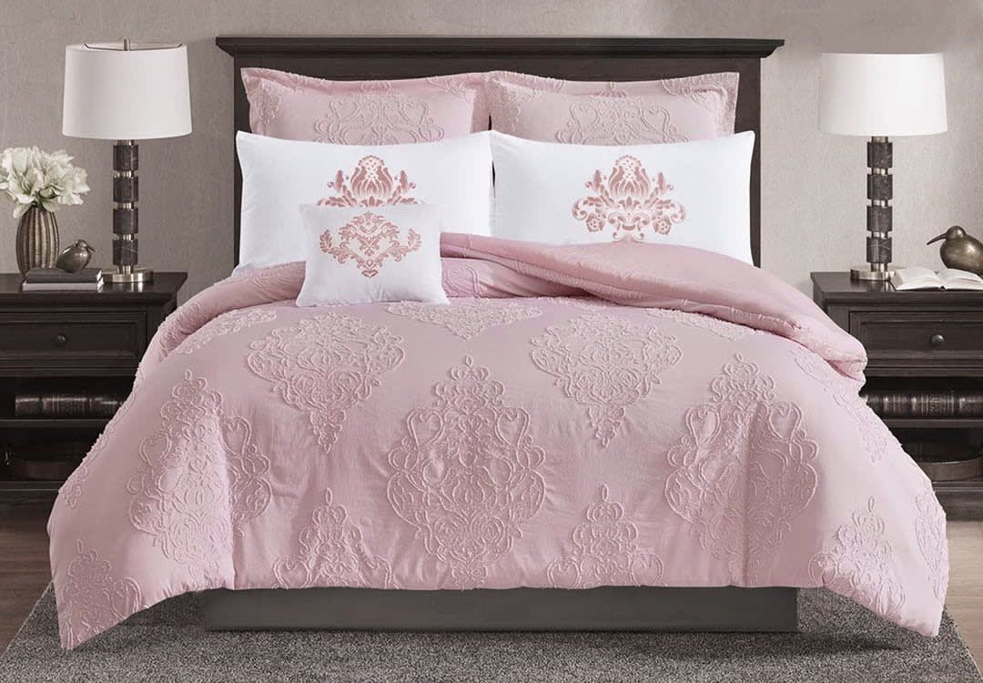 Aseel Comforter Set 4 PCS - Single L.Pink