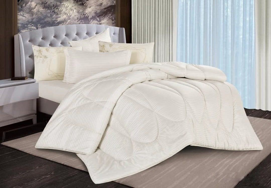 Carson Hotel Striped Comforter Set 4 PCS - Single Cream
