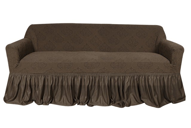 Liliana Stretch Sofa Cover 3 Seater - Brown