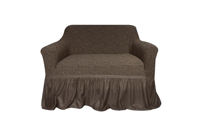 Liliana Stretch Sofa Cover 1 Seater - D.Brown