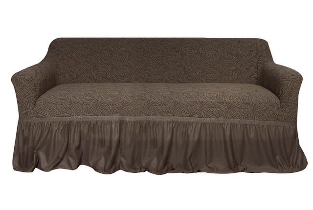 Liliana Stretch Sofa Cover 3 Seater - D.Brown