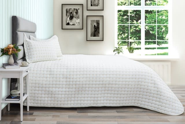Armada Cotton Bedspread Set 2 PCS - Single Cream & Gold