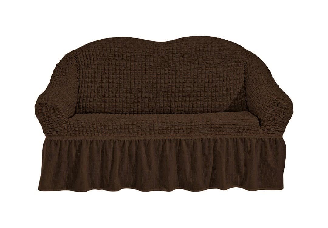 Liliana Turkish Stretch Sofa Cover 2 Seaters - D.Brown