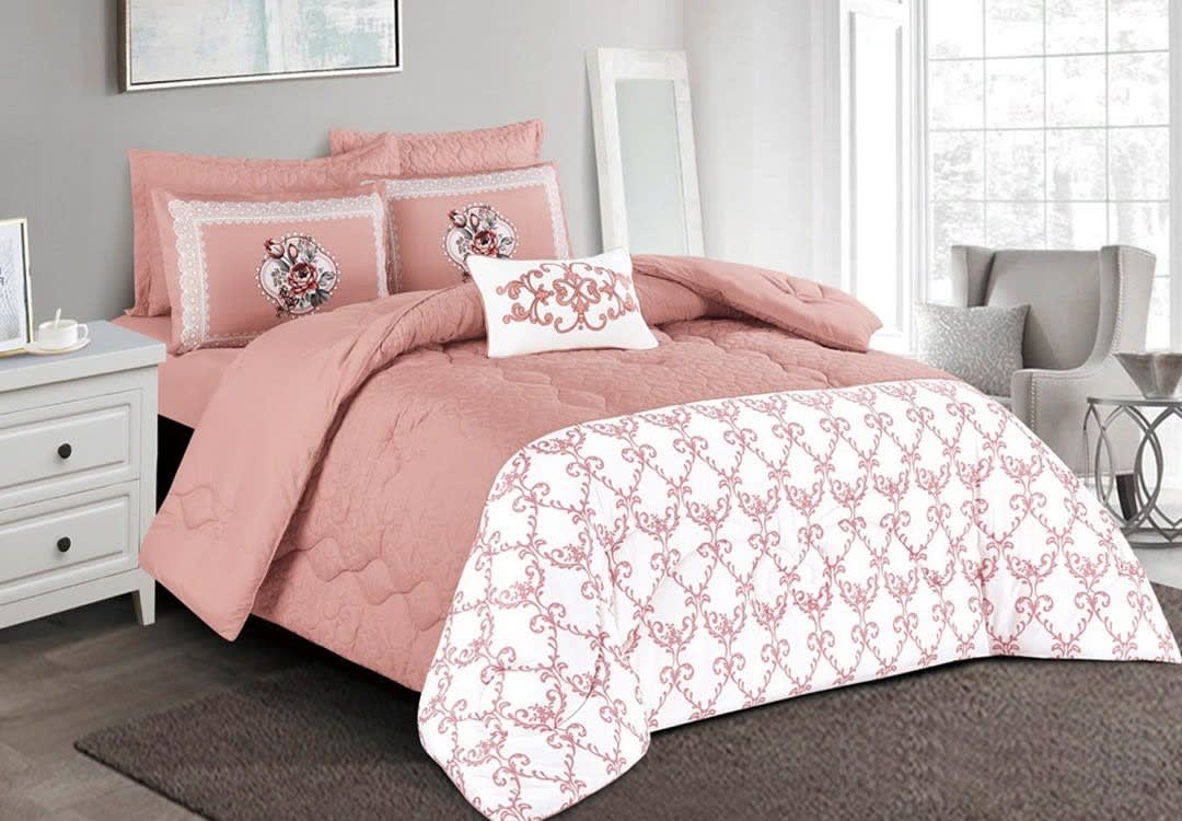 Juliana Comforter Set 7 PCS - King Pink