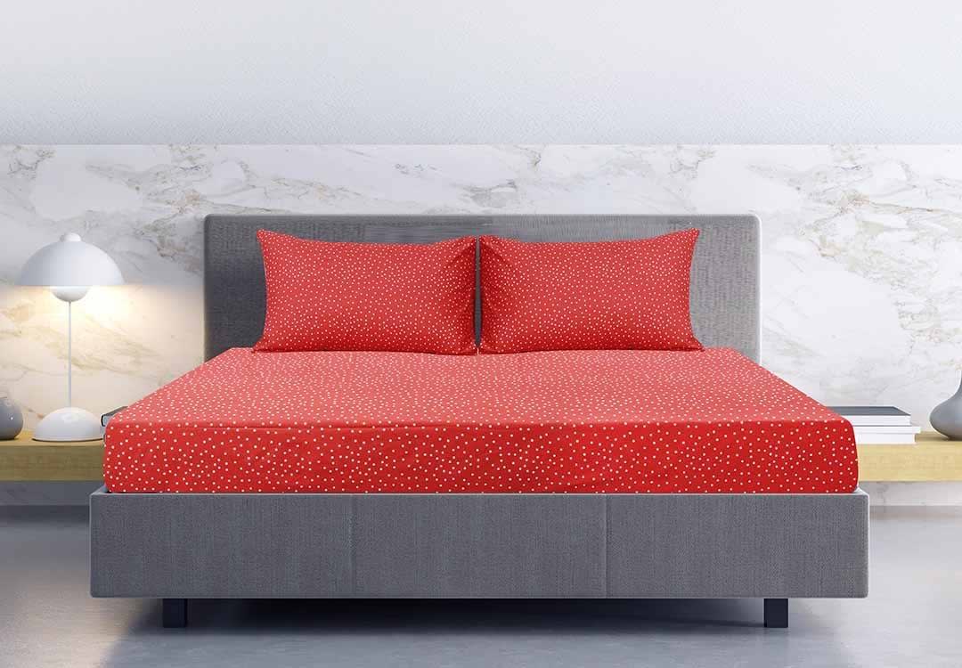 ARTEX Decorated Fitted sheet Set 3 PCS - King Red