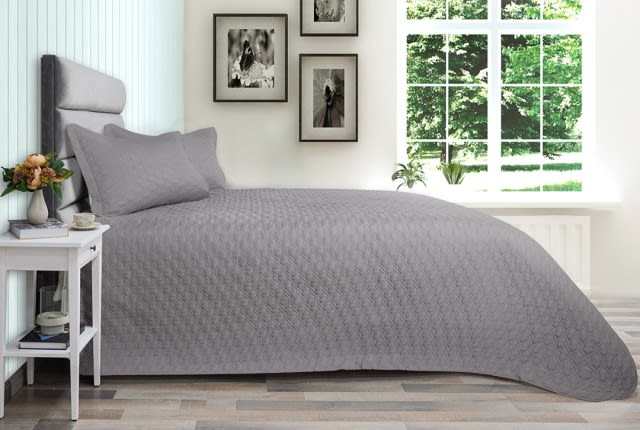 Armada Cotton Bedspread Set 2 PCS - Single Grey