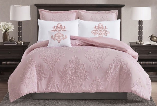 Aseel Comforter Set 7 PCS - King L.Pink