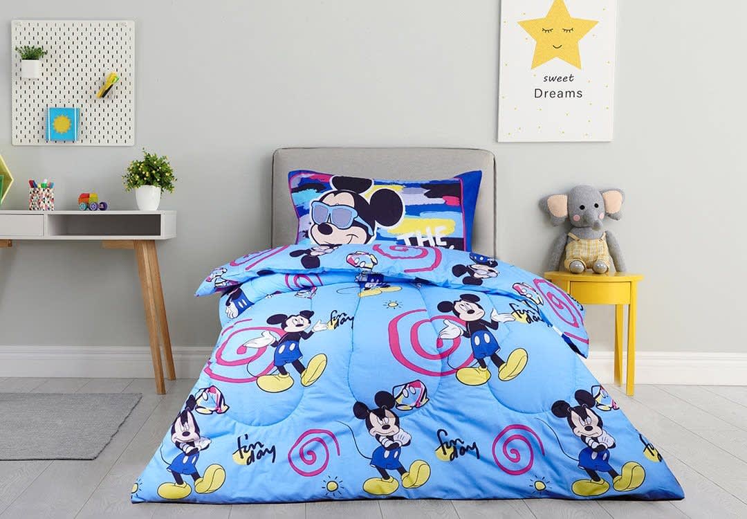 Mickey Mouse Kids Comforter Set 3 PCS - L.Blue