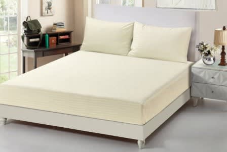 Valentini Hotel Stripe Fitted Bedsheet Set 3 PCS - King Cream