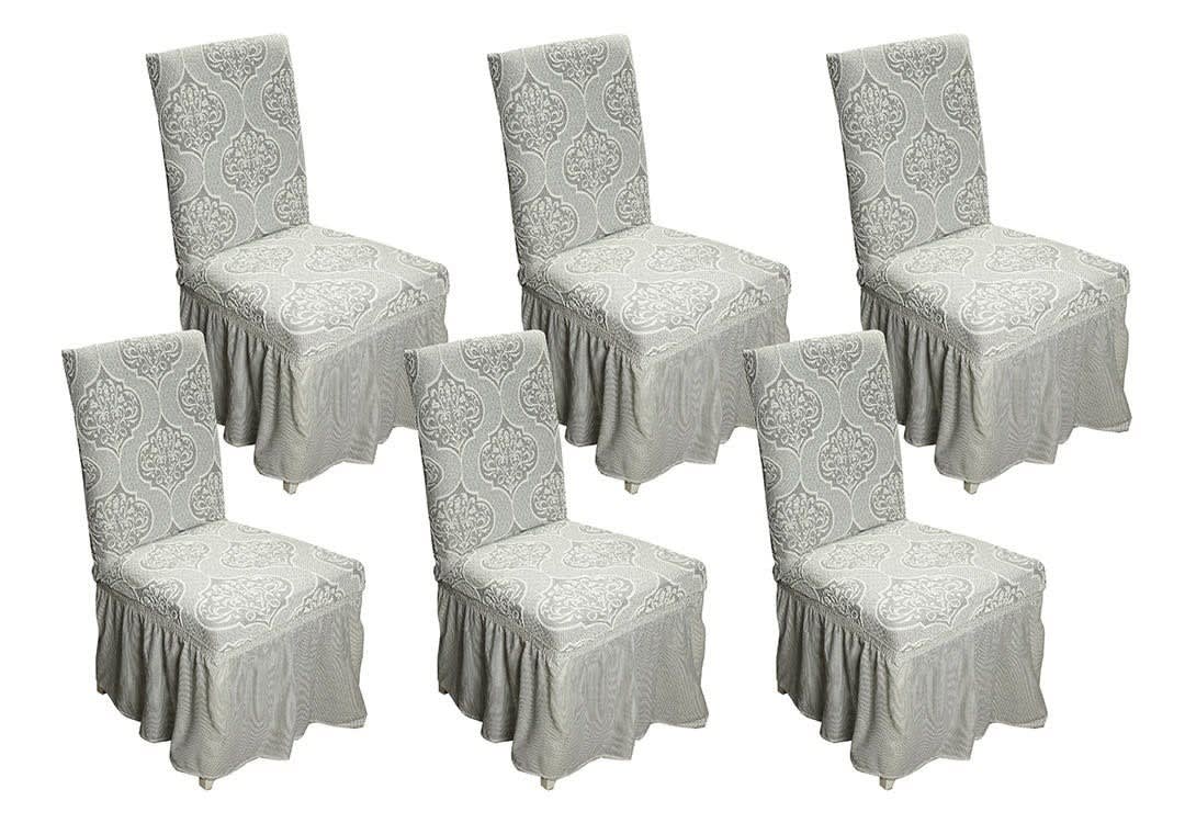 Liliana Stretch Chair Cover Set 6 PCS - L.Grey
