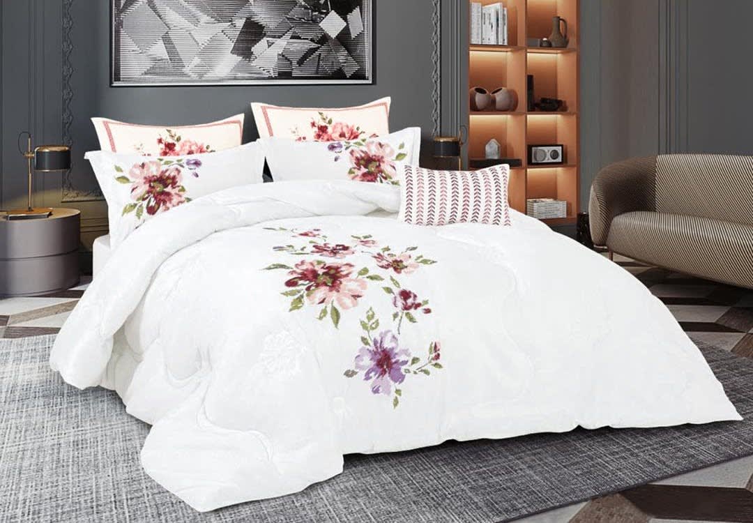 Adana Embroidered Comforter Set 7 PCS - King White