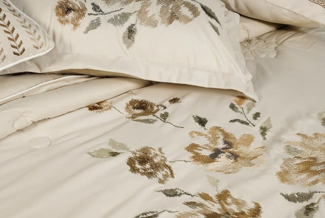 Adana Embroidered Comforter Set 7 PCS - King Beige