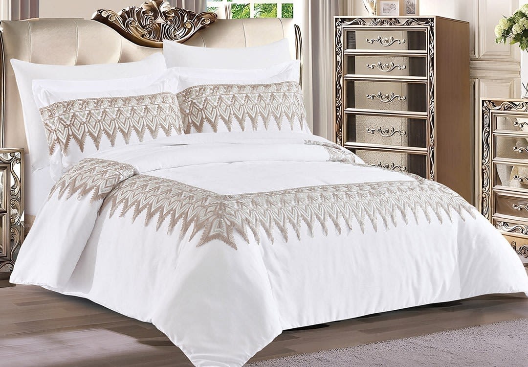 Rania Danteel Quilt Cover Set Without Filling 6 PCS - King White