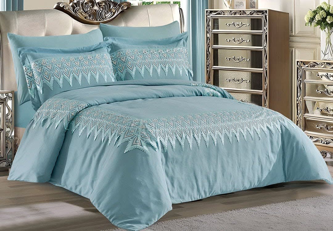 Rania Danteel Quilt Cover Set Without Filling 6 PCS - King Turquoise