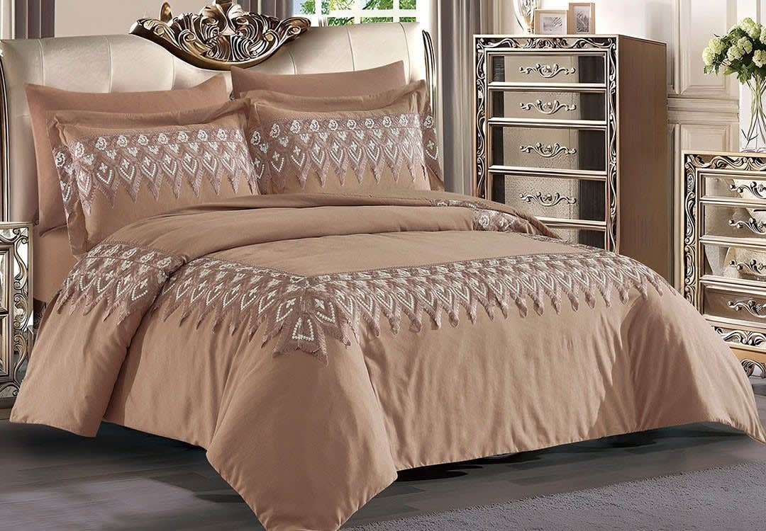 Rania Danteel Quilt Cover Set Without Filling 6 PCS - King Brown