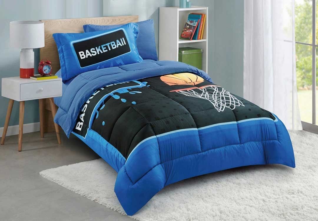 Valentini Kids Comforter Set 4 PCS - Blue & Black