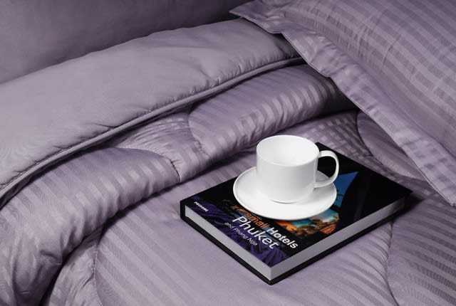 Relax Stripe Hotel Comforter Set 6 PCS - King Purple