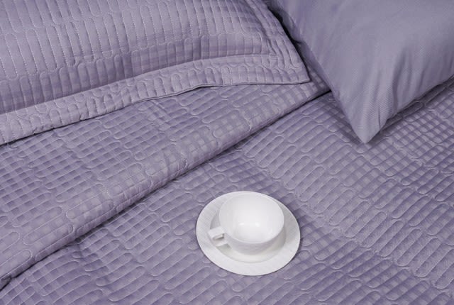 Relax Stripe Bedspread Set 4 PCS - Single Purple