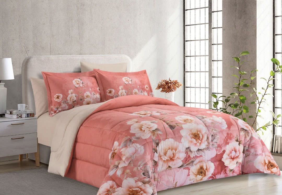 Valentini Comforter Set 6 PCS - King Pink
