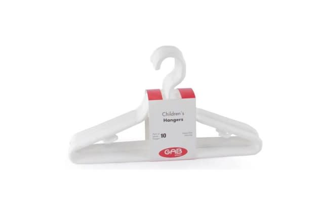 Plastic Children's Clothes Hangers Set 10 Pcs - White