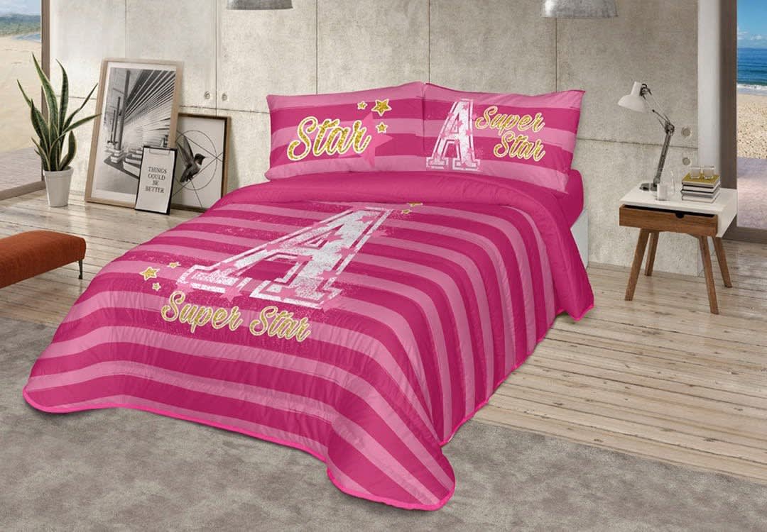 Madrid Kids Comforter Set 4 PCS - D.Pink