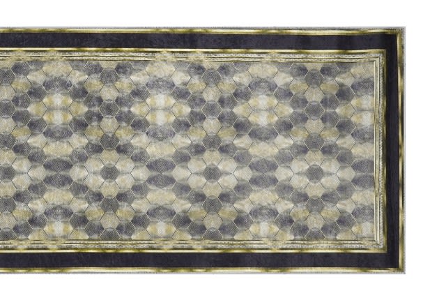 Armada Waterproof Carpet - ( 300 X 80 ) cm Black & Gold ( Without White Edges )