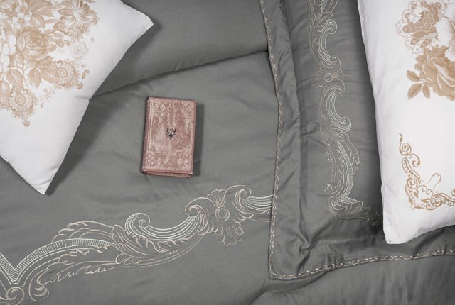Edith Embroidered Comforter Set 7 PCS - King D.Grey