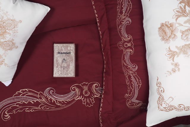 Edith Embroidered Comforter Set 7 PCS - King Burgundy