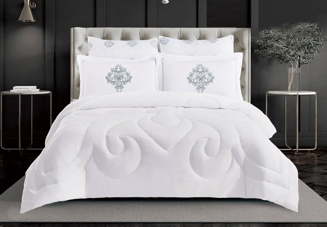 Fancy Comforter Set 4 PCS - Single White