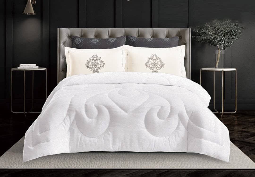 Fancy Comforter Set 4 PCS - Single Off White