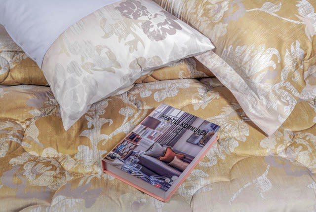 Valentini Comforter Set 6 PCS - King Off White & Gold