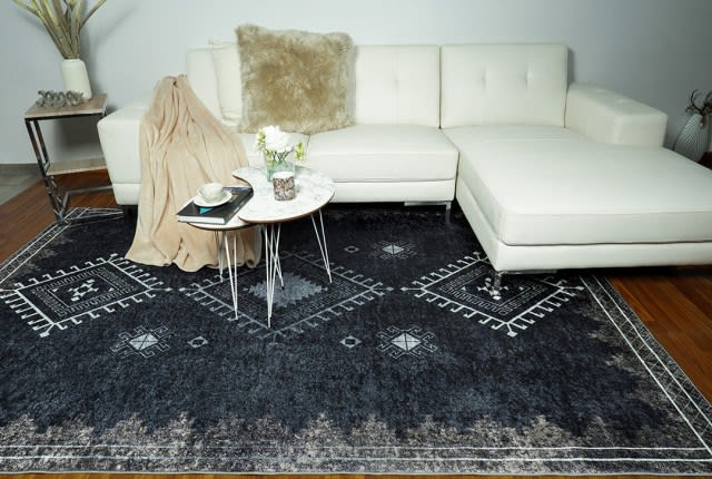 Armada Waterproof Carpet - ( 180 X 280 ) cm Grey & White ( Without White Edges )