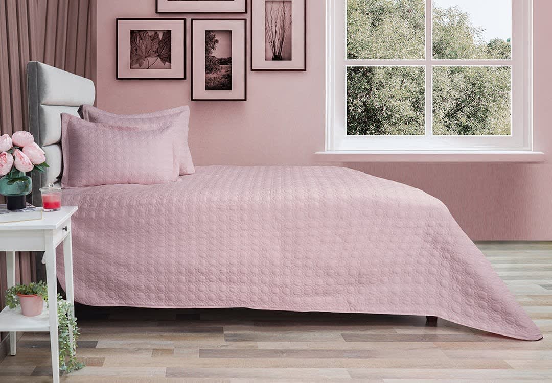 Armada Cotton Bedspread Set 3 PCS - King Pink