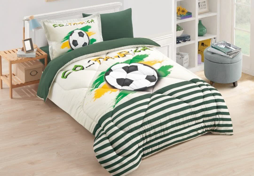 Valentini Kids Comforter Set 4 PCS - Cream & Green