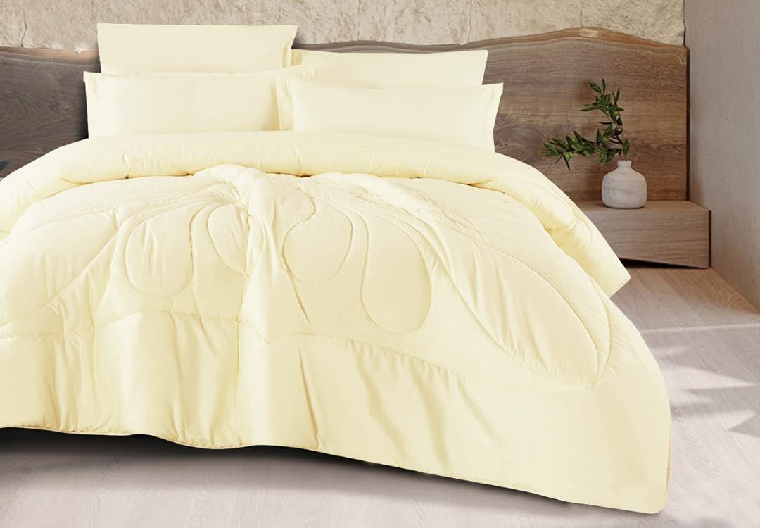 Cimarron Cotton Comforter Set 6 PCS - King L.Cream