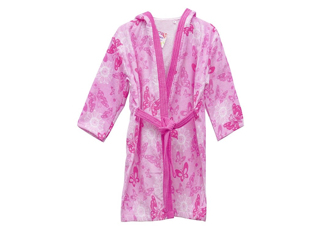 Cannon Cotton Kids Bathrobe Butterfly - ( 5 - 7 ) Years Old