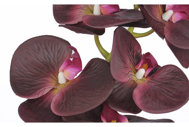 Ceramic Vase with Decorative Orchid Flower 1 PC - Purple