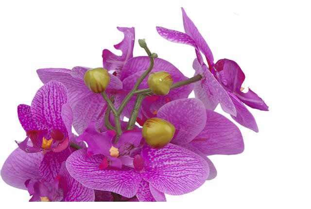مزهرية سيراميك مع زهرة الأوركيد للديكور 1 قطعة - بنفسجي فاتح