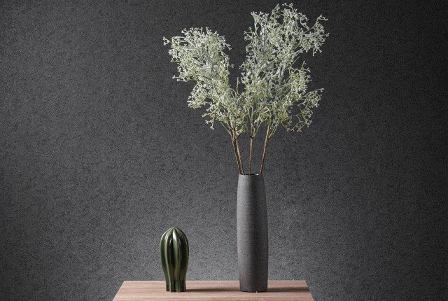 Artificial Plants For Decoration 1 PC - White & Green