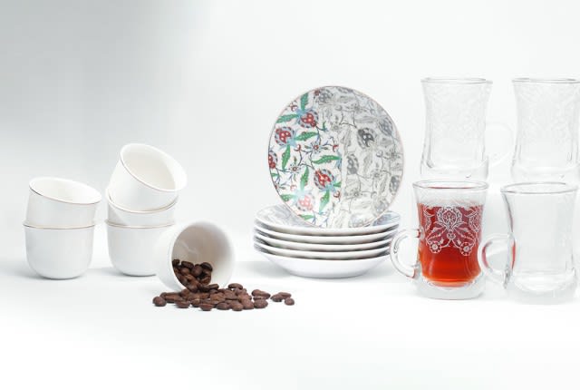 Arabic Coffee & Tea Set 18 PCs - Multicolor