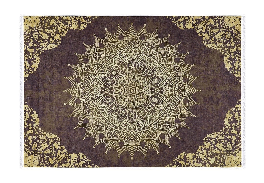 Armada Waterproof Carpet - ( 160 X 230 ) cm Brown & Gold